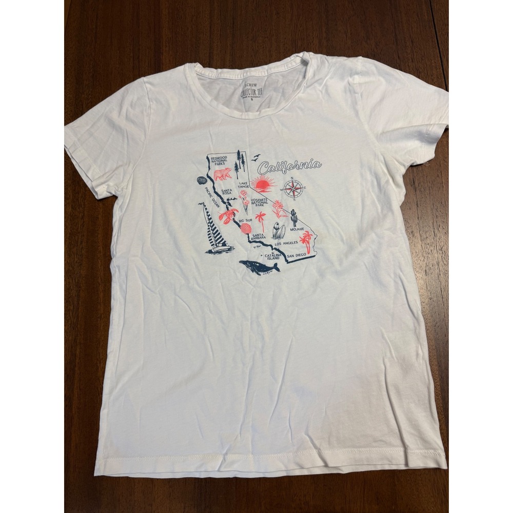 J.Crew Collector Tee California Map Graphic White T-Shirt Small
